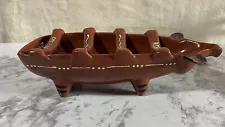 PIG-SHAPED TERRACOTTA SAUSAGE ROASTER "ASSA CHOURICO" - MADE IN PORTUGAL -