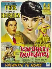 ROMAN HOLIDAY Movie POSTER 27 x 40 Audrey Hepburn, Gregory Peck, Belgian A