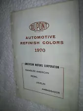 1970 AMC Rambler Ambassador, Rebel and Javelin 2 pgs paint chips ext. & int.