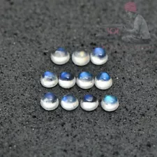 Natural Rainbow Moonstone 9mm Round Cabochon loose Gemstone for sale 2 Pieces