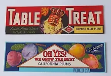 Plums Crate Label Lot of 2