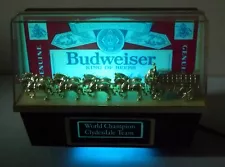 1970s BUDWEISER BEER World Champion CLYDESDALE TEAM Register Topper LIGHTED SIGN