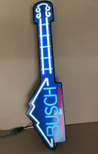 Busch Beer Faux Neon Lighted Beer Sign - Guitar