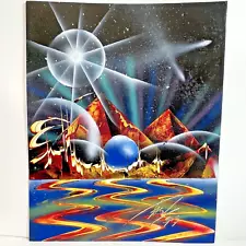 Futuristic Spray Paint Art Trippy Mountains Majesty Signed Graffiti Original