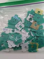 100 Plastic Bread Bag Clips/Tabs/Tags Different Colors - Used