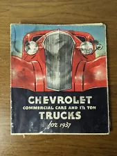 1937 Chevrolet Trucks, Large Full-Color Sales Folder. Vintage Original