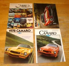 Lot of 4 Chevrolet Camaro Z28 RS Car Dealer Sales Brochures 1975 1976 1978 1980