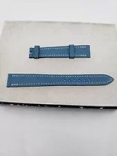 NEW AUTHENTIC HERMES PARIS LEATHER WATCH STRAP BAND 14MM X 12MM B1 N BLUE