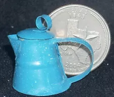 Dollhouse Miniature Coffee Pot Cowboy Folk Art Blue Splatterware 1:12 #TS1234