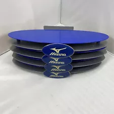 LOT OF 4 Mizuno Shoe Display Shelf Slat Wall Blue Metal