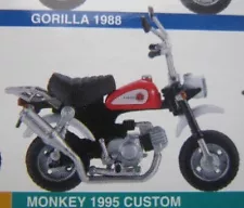 BRAND NEW MONKEY MONKEY 1995 CUSTOM MOTORBIKE DIARY HONDA HONDA GORILLA DAX PO