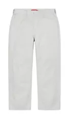 Supreme FW22 Heavy Cotton Blend Twill Work Pant Light Grey Size 34 New Authentic