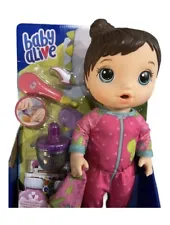 Baby Alive Mix My Medicine Baby Doll w/ Dinosaur Pajamas Drinks and Wets (Brown)