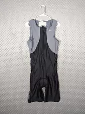 Nike Triathalon Suit Women's Large Black White Tri Suit Bike Swim Run Race