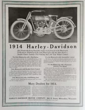 1914 Harley-Davidson Motorcycle Original 11x14 Full Page Ad Only One on Ebay