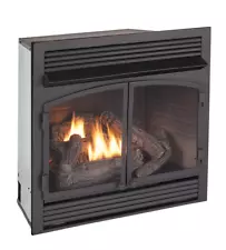 Reconditioned Dual Fuel Ventless Gas Fireplace Insert - 32k BTU,Remote Control