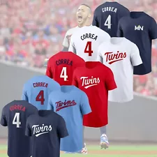 SALE OFF - Carlos Correa #4 Minnesota Twins Name & Number T-Shirt For Fans