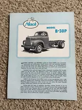 1953 Mack Heavy-duty trucks, model B-30P, original sales literature.