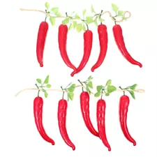 2 Strings Simulation Red Long Pepper Organic Mini Peppers Artificial Plants