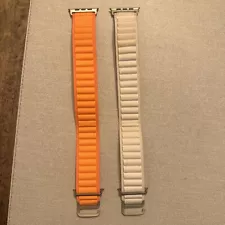 Two Apple Alpine Loop Bands for Watch Ultra - Orange and Off-White (49mm)