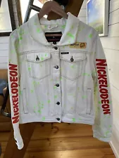 Nickelodeon Members Only Rugrats Reptar Bar White Denim Trucker Jacket Youth XL