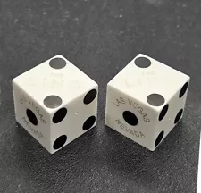 Linq Vegas Casino Craps Dice Pair White Opaque Mixed #s - Cosmetic Wear Lot B