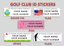 15 Sticker for ID 3/4" x 2-1/4" GOLF Club Identification Tag Lost Decal Custom