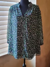 Chico's Blouse Abstract Dots SZ 4