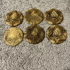 Lot Of 6 Star Of David Center Flame Pendants 3”