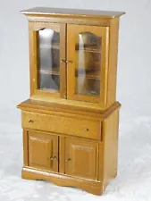 dollhouse/miniature wood dining room hutch with faux glass doors 1:12