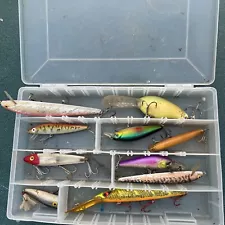 Used Lot of 10 Rebel And Assorted Fishing Lures Plano Box Bass Fishing Crankbait