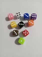 Dice For Playing Games Lot Of 10 Assorted Size 16mm New Open Box Fast Free Ship