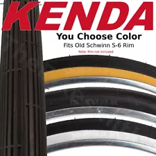 Kenda K23 26 x 1-3/8 x 1-1/4" Bike Tire ISO 37-597 Schwinn S6 Black Gum or White