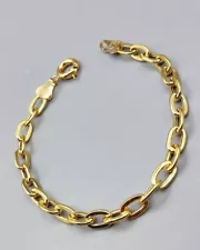 Beautiful 18k Gold Plated Unisex Cuban Chain Bracelet For Sale