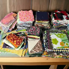 Large Lot 13 1/2 Pounds Vintage Fabric Squares Strips Scraps Remnants Quilting