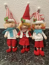 Lot of Three Elf on theSshelf Dolls preowned Christmas elves Plush