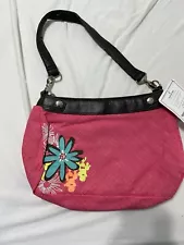 31 Thirty One Bag Skirt Purse Shoulder Handbag Brown With Coral Skirt New