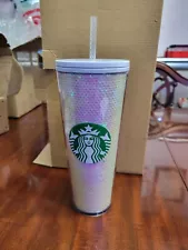 Starbucks Holiday White Sequin Tumbler 2020 Venti 24 oz Cold Cup NEW