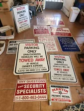 Metal No parking Signs Lot of 12 Most over 2 Ft Long