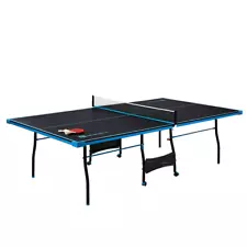 Official Size Ping Pong Table Foldable Indoor Tennis Table w/ Paddles Balls Net