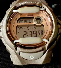 Casio Baby-G Watch Women Digital Rose Gold Tone BG-169G