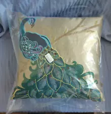 Thro by Marlo Lorenz - Fancy Peacock Pillow #4182 - 16" X 16" - New With Tags