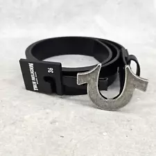 True Religion Horseshoe Black Belt Mens Size 36 New