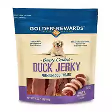 Golden Rewards Duck Flavor Premium Jerky Dry Training Treats for All Dogs, 16 oz