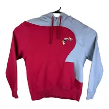 Nike Sportswear Club Galaxy Pullover Hoodie Sweatshirt Red Gray Embroidered Med