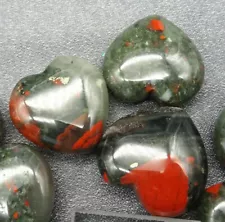 Polished Bloodstone Hearts- Mineral Specimens/Gemstones for Sale