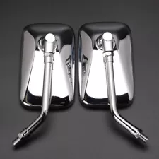 For Kawasaki Vulcan VN 500 800 900 1600 Chrome Rectangle Motorcycle Mirrors 10MM (For: Kawasaki Vulcan 1600)