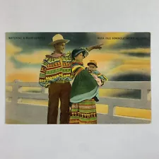 Postcard Florida Miami FL Musa Isle Seminole Village 1940s Linen Unposted