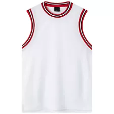 Mens Plain Basketball Jersey Gym Sports Basic Blank Sleeveless T Shirt Vest Tops