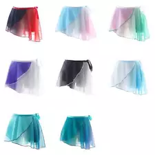 Adult Lace-up Gradient Chiffon Ballet Wrap Over Scarf Dance Skirt for Women Girl